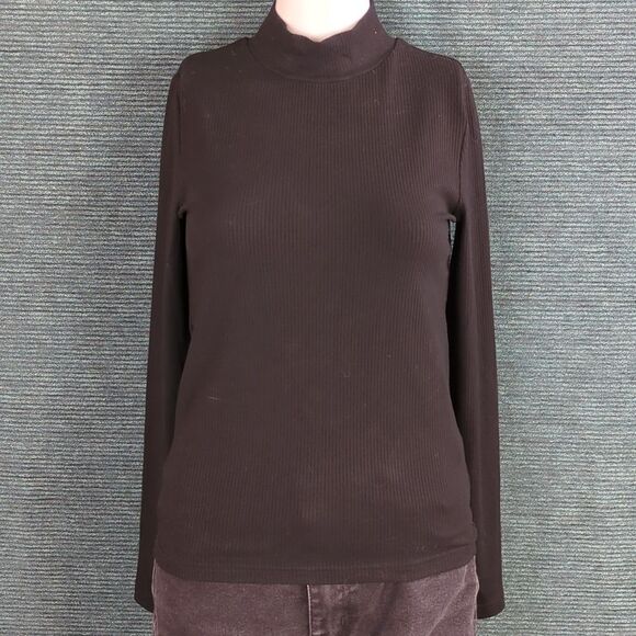 Banana Republic Ribbed Black Mock Neck Sweater - Picture 2 of 10